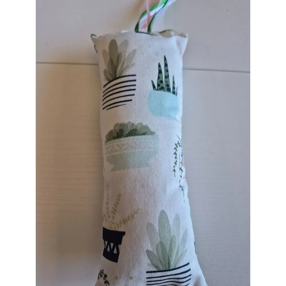 Handcrafted Succulent Print Cat Kicker Toy with Premium Catnip & Playful Ribbons